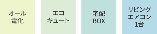 オール電化　エコキュート　宅配BOX　リビングエアコン1台